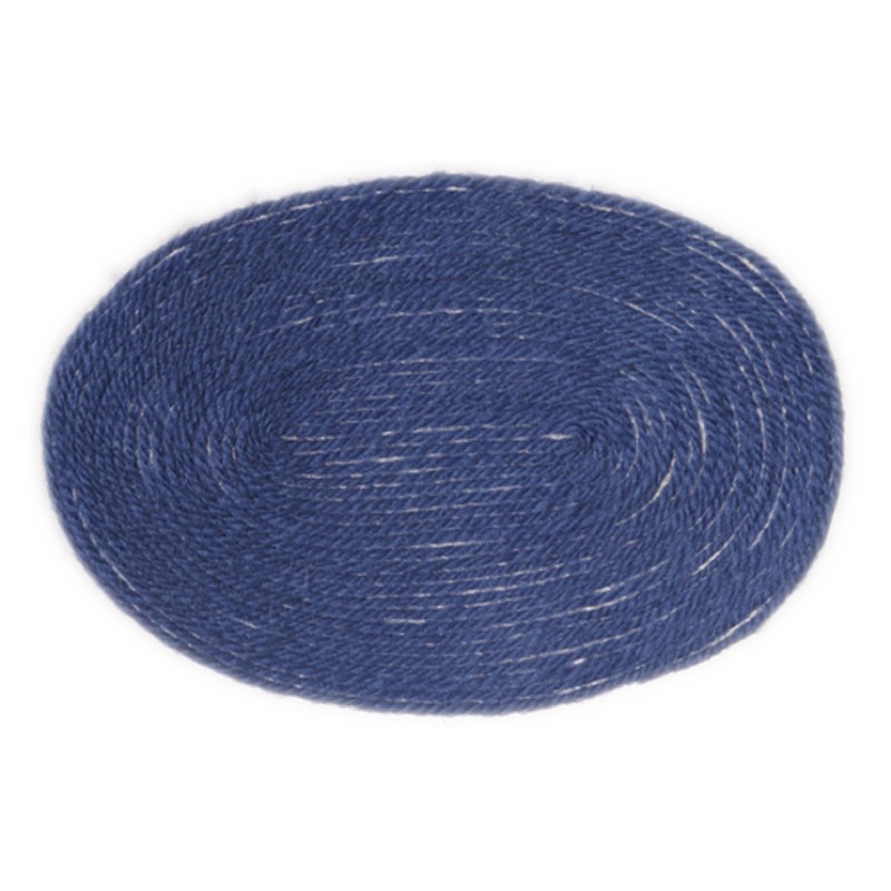 Dolls House Plain Navy Blue Large Oval Rug Miniature 1:12 Scale Accessory