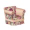 Dolls House Pink Floral Country Armchair JBM Miniature Living Room Furniture 
