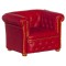 Dolls House Red Leather Chesterfield Armchair JBM Miniature Living Room Furniture