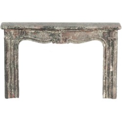 Dolls House Pink & Grey Marble Effect Fireplace Surround Resin JBM Furniture 1:12