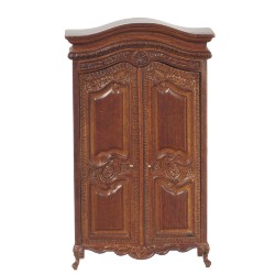 Dolls House Walnut Louis XV Provencal Wardrobe Miniature JBM Bedroom Furniture