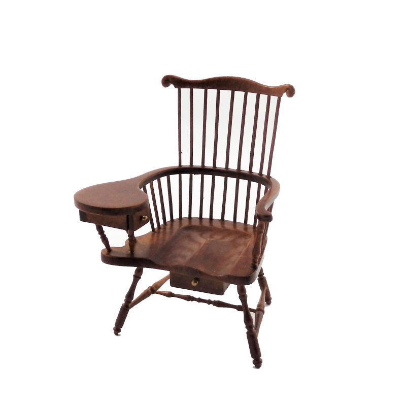 Dolls House Comb Back Walnut Windsor Chair JBM Miniature Furniture