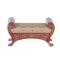 Dolls House Walnut Gold French Sleigh Stool Bench JBM Miniature Furniture 