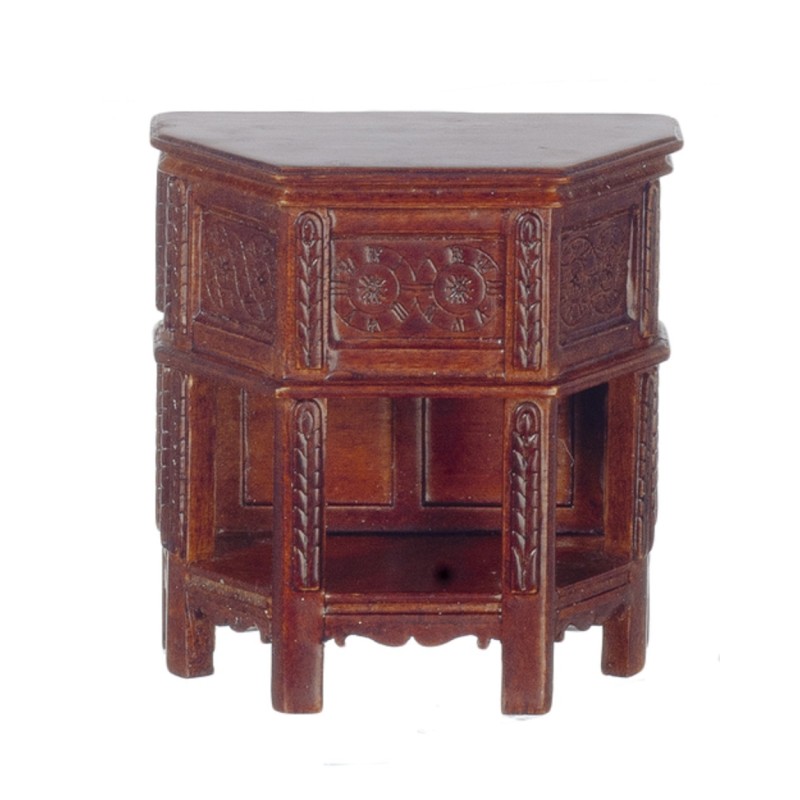 Dolls House Tudor Bedside Side Cabinet Miniature JBM Walnut Quality Furniture