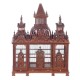 Dolls House Ornate 3 Turret Walnut Wood Victorian Bird Cage with Birds Miniature