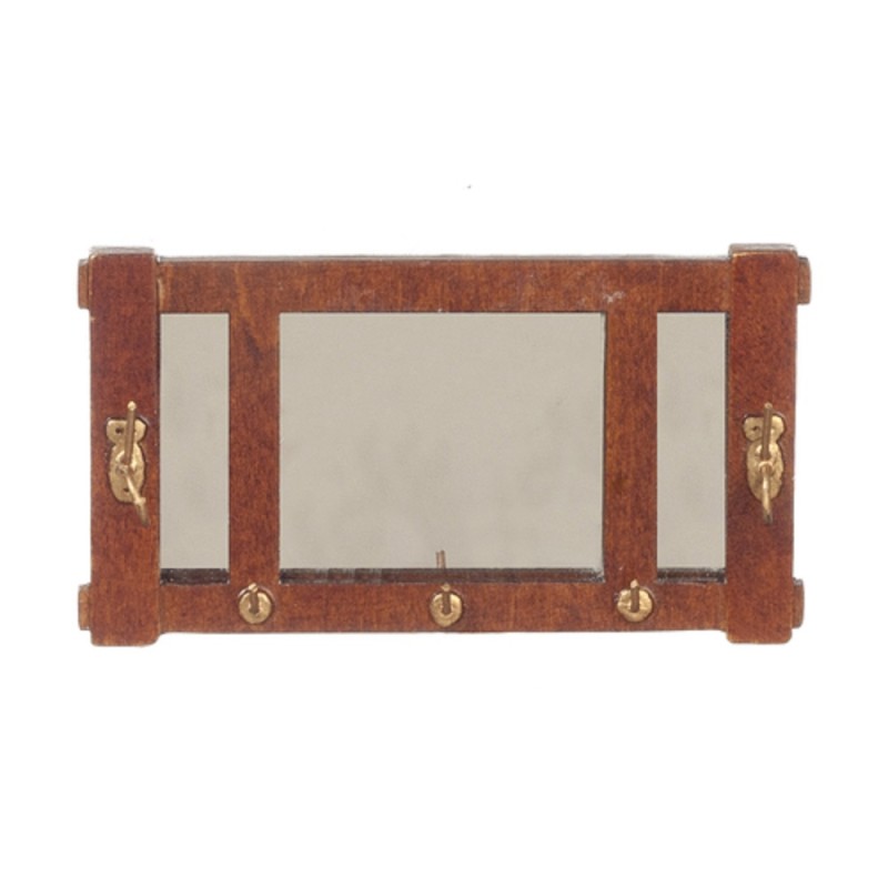 Dolls House Arts & Crafts Walnut Mission Wall Mirror JBM Miniature Accessory 