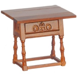 Dolls House Wooden Tudor Drop Leaf Table Miniature JBM Walnut Dining Furniture Dolls House Wooden Tudor Drop Leaf Table Miniature JBM Walnut Dining Furniture