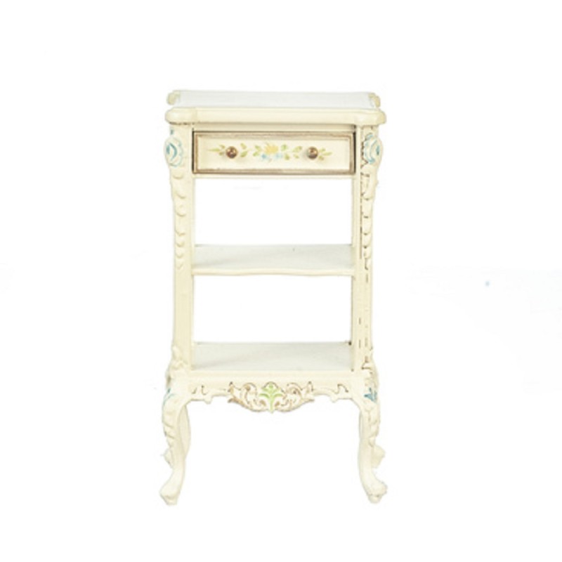 Dolls House Hand Painted White Side End Table JBM Miniature Furniture