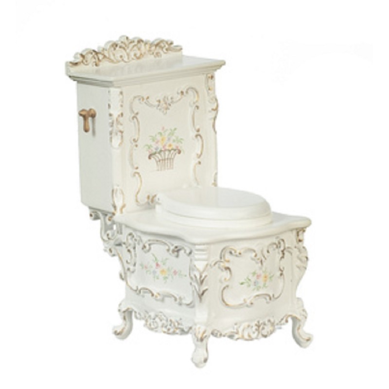 Dolls House Victorian Toilet White Hand Painted JBM Bathroom Furniture