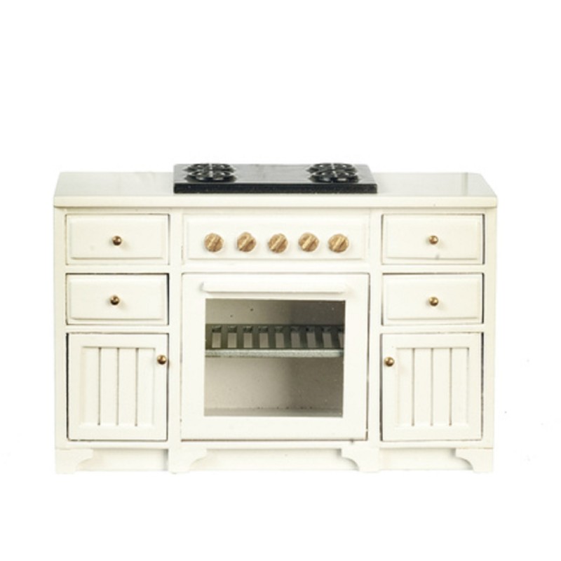 Dolls House White Oven & Hob Unit Stove JBM Miniature Kitchen Furniture