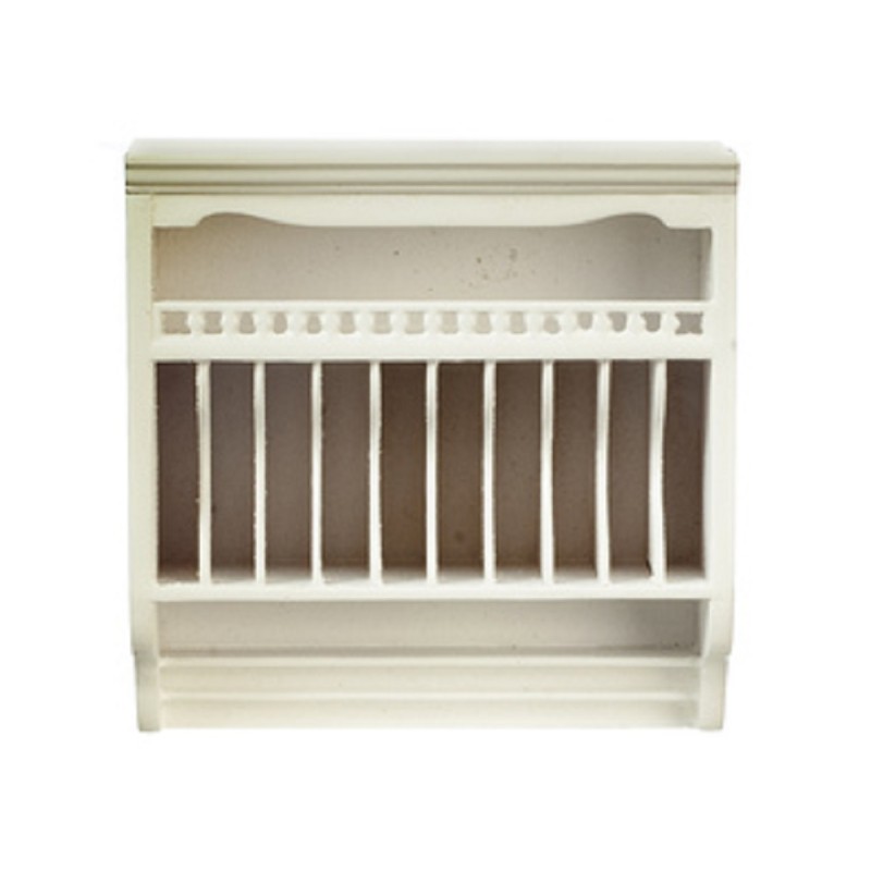 Dolls House White Wall Unit Plate Rack JBM Miniature Kitchen Furniture