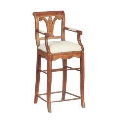 Dolls House Walnut Breakfast Bar Stool High Chair JBM Kitchen Furniture