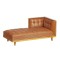 Dolls House Tan Leather Chaise Longue Mid Century Sectional Furniture JBM Walnut