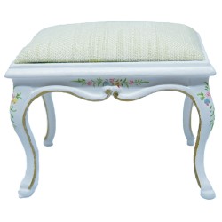 Dolls House French Baroque White Piano Bench JBM Miniature Music Room Furniture Dolls House French Baroque White Piano Bench JBM Miniature Music Room Furniture