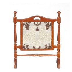 Dolls House Victorian Fire Screen Miniature JBM Walnut Guard Fireplace Accessory
