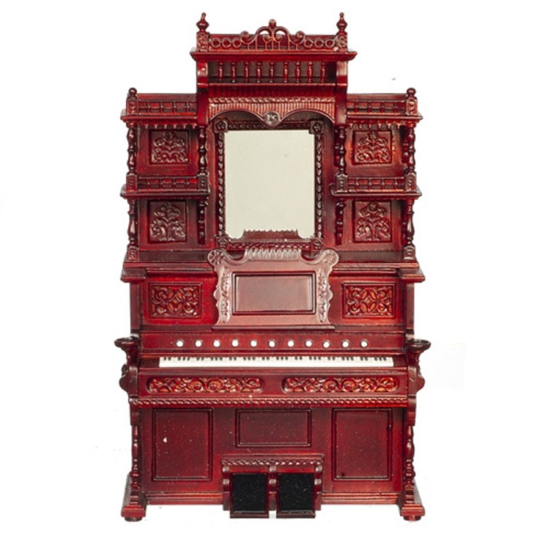 Dolls House Mahogany Pump Organ Piano JBM Miniature Church Parlour Furniture