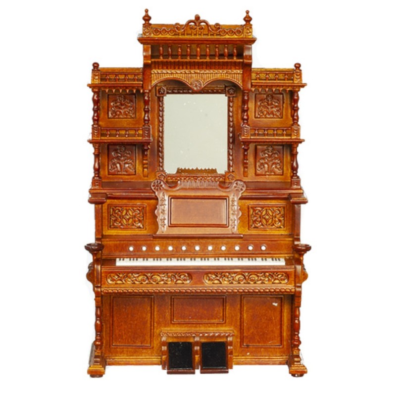 Dolls House Fancy Walnut Pump Organ Piano JBM Miniature Church Parlour Furniture