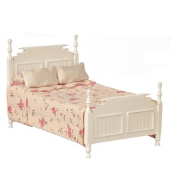 Dolls House Romantic White Single Bed JBM Miniature 1:12 Scale Bedroom Furniture