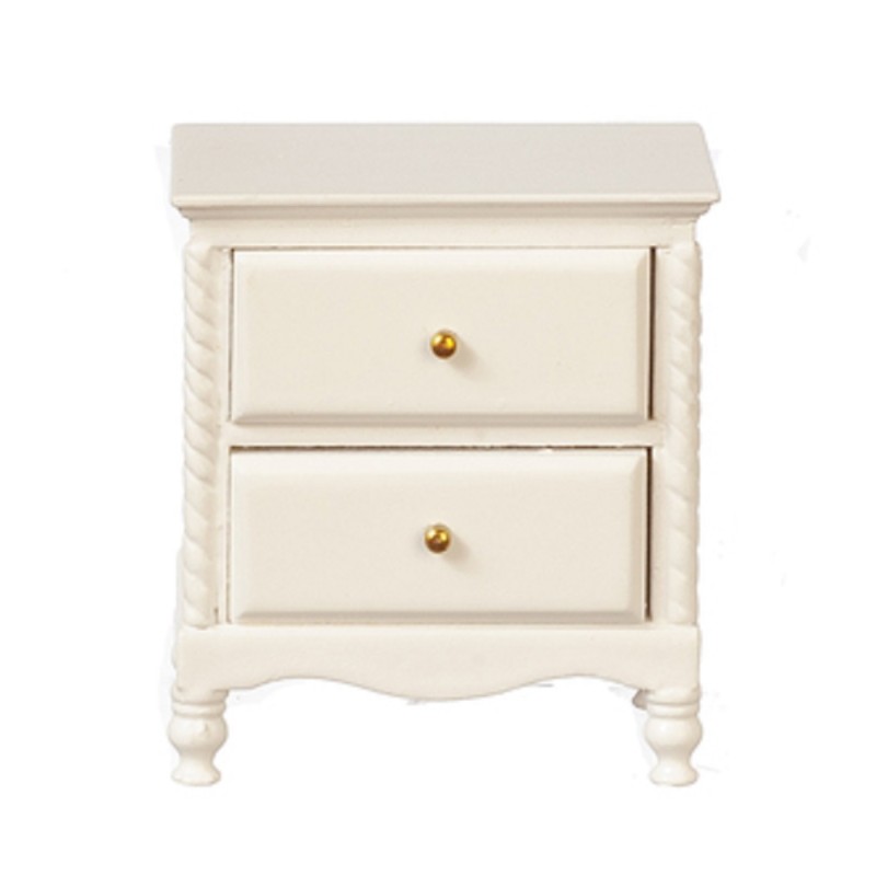 Dolls House White Summer Bedside Chest Shabby Chic Nightstand Bedroom Furniture