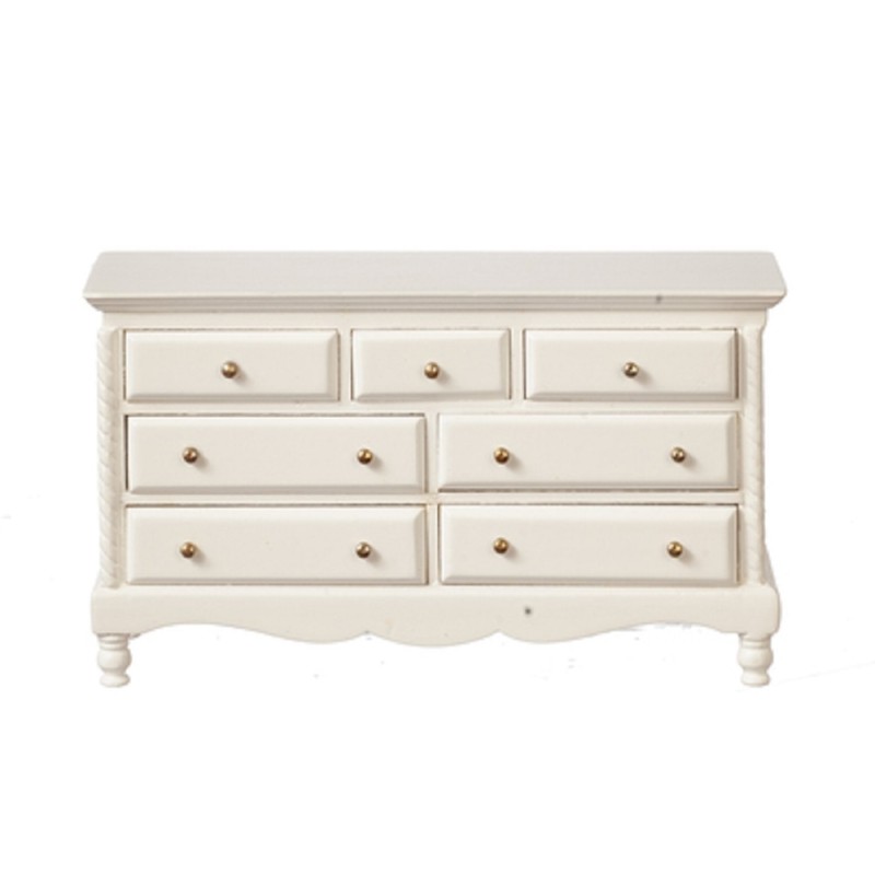 Dolls House White Summer Chest of Drawers Shabby Chic JBM Bedroom Furniture