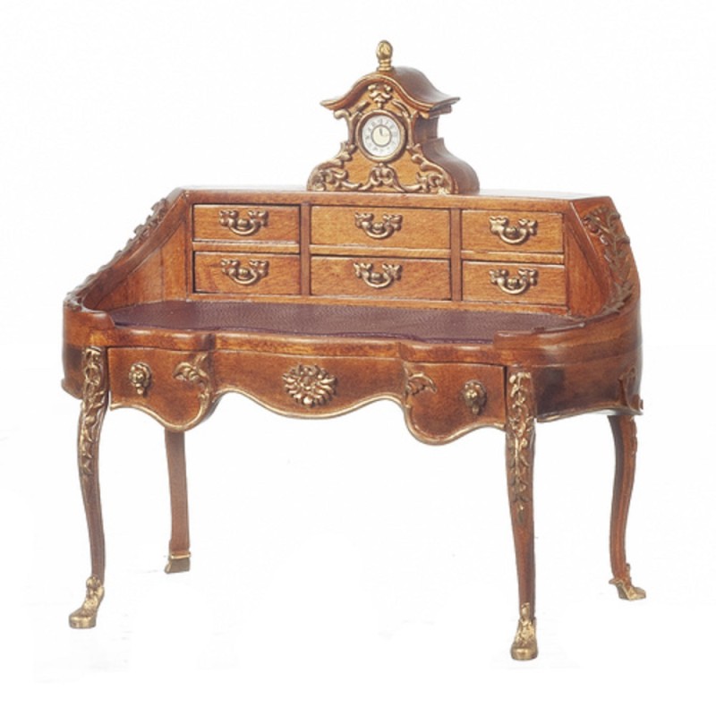 Dolls House French Louis XV Secretary Desk Bureau Walnut JBM Study Furniture