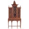 Dolls House George III Chippendale China Cabinet Breakfront Walnut JBM Furniture