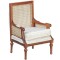 Dolls House Armchair Louis XV Bergere Walnut JBM Miniature Living Room Furniture