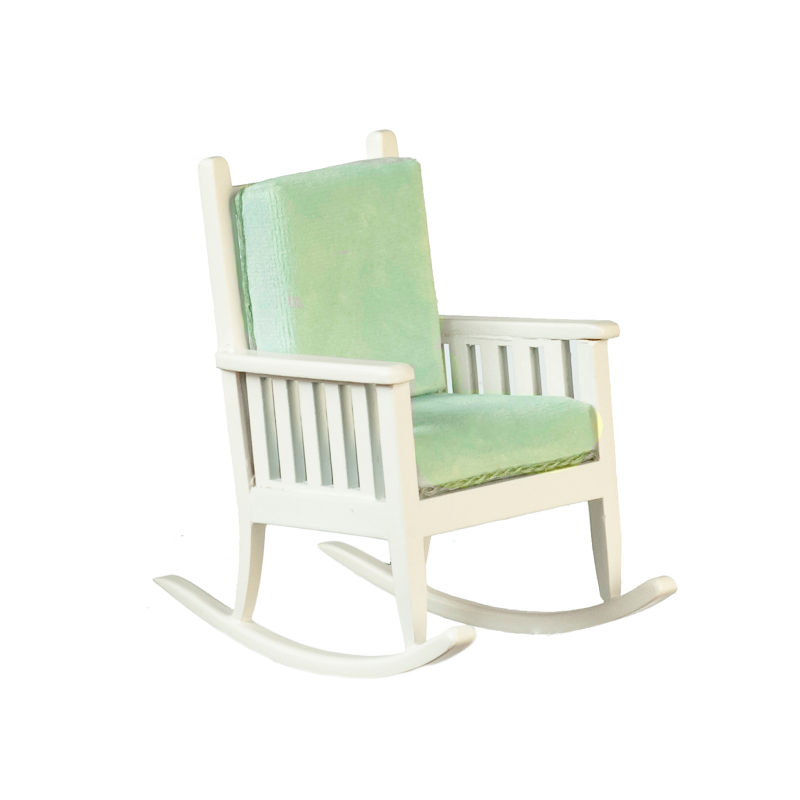 Dolls House White Rocking Chair JBM Miniature Nursery Bedroom Furniture 1:12