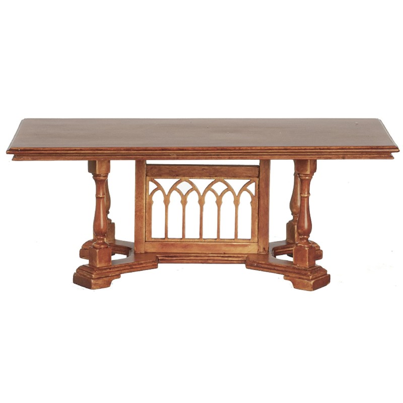 Dolls House Trestle Table Jacobean JBM Miniature Walnut Dining Room Furniture 1:12