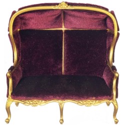 Dolls House Red Medieval Double Porter Chair JBM Miniature Hall Furniture 1:12