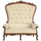 Dolls House High Back Cream Sofa Settee Louis XV Rococo Baroque JBM Furniture
