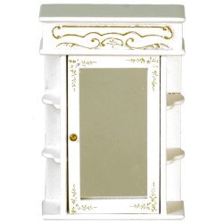 Dolls House Victorian Wall Cabinet White Hand Painted JBM Bathroom Furniture