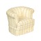 Dolls House Cream Tub Armchair with Gold Stripes JBM Living Room Furniture 1:12