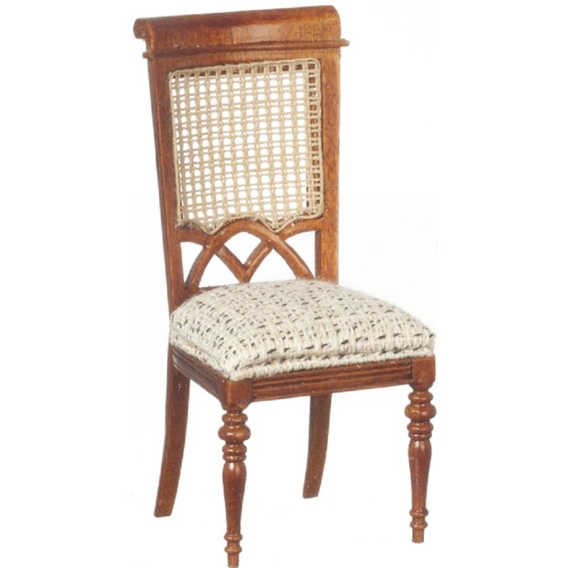 Dolls House Walnut Bergere French Side Chair JBM Miniature Dining Room Furniture