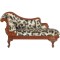 Dolls House Victorian French Rococo Chaise Longue Walnut JBM Furniture 1:12