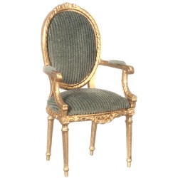 Dolls House Gold George III Carver Chair JBM Miniature Dining Room Furniture 1:12 Dolls House Gold George III Carver Chair JBM Miniature Dining Room Furniture 1:12