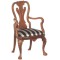 Dolls House Walnut Queen Anne Carver Chair JBM Miniature Dining Room Furniture
