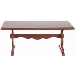Dolls House Nook Trestle Table JBM Miniature Walnut Dining Room Furniture 1:12 Dolls House Nook Trestle Table JBM Miniature Walnut Dining Room Furniture 1:12