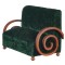 Dolls House Settee Art Deco Green JBM Miniature Walnut Living Room Furniture 1:12