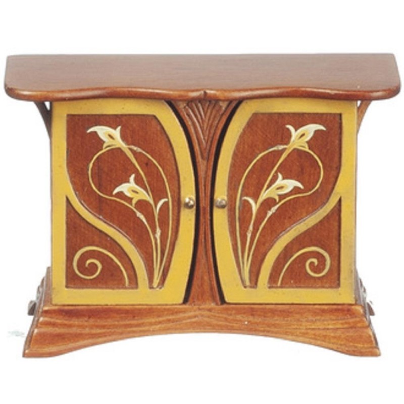 Dolls House Art Nouveau Sideboard Miniature JBM Walnut Dining Room Furniture