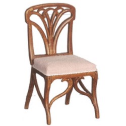Dolls House Art Nouveau Dressing Table Chair JBM Walnut Bedroom Furniture 1:12 Dolls House Art Nouveau Dressing Table Chair JBM Walnut Bedroom Furniture 1:12