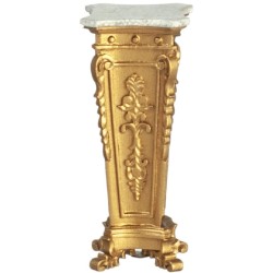 Dolls House 19th C. Gold Rectangular Pedestal Stand JBM Miniature Furniture 1:12