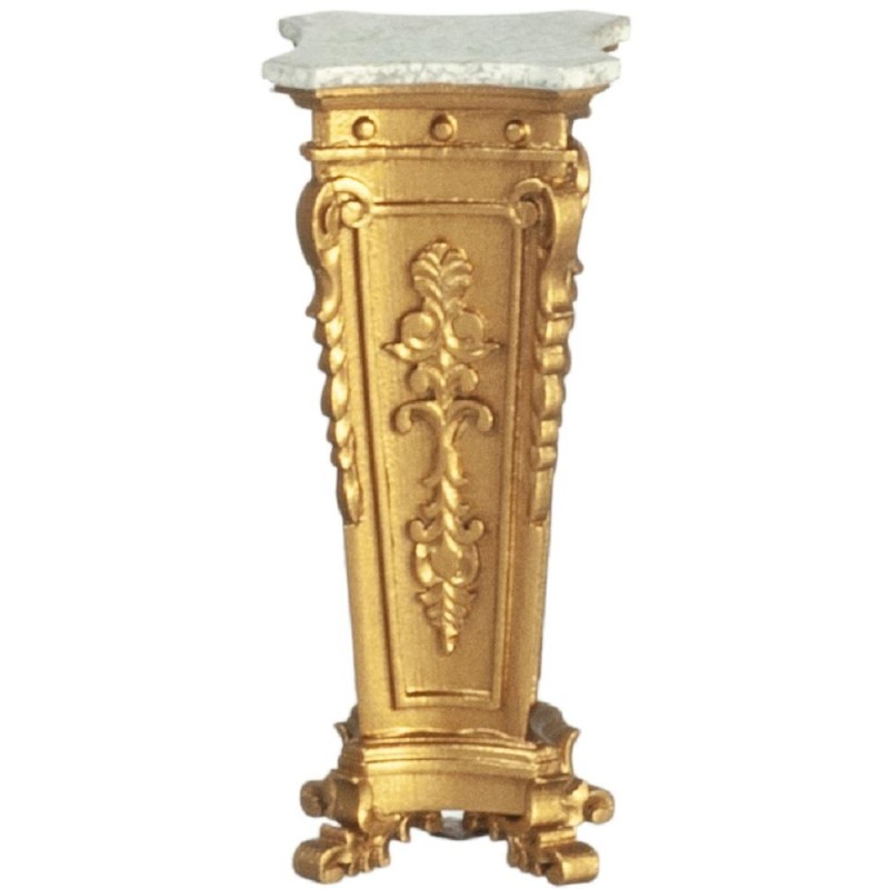 Dolls House 19th C. Gold Rectangular Pedestal Stand JBM Miniature Furniture 1:12