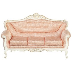 Dolls House Sofa Settee Louis XV Rococo Baroque Pink Miniature JBM Furniture 1:12