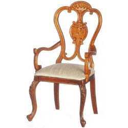 Dolls House Victorian Balloon Carver Chair Walnut JBM Miniature Dining Furniture Dolls House Victorian Balloon Carver Chair Walnut JBM Miniature Dining Furniture