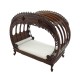 Dolls House Medium Walnut Victorian Chippendale Double Bed JBM 1:12 Furniture