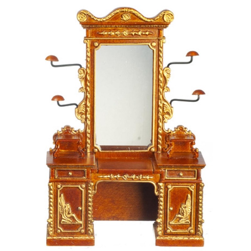 Dolls House Dressing Table Ferdinand II JBM Miniature Walnut Bedroom Furniture