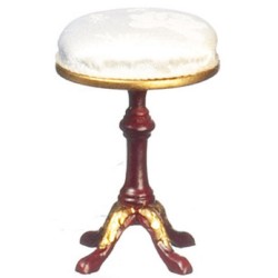 Dolls House Victorian Dressing Stool Mahogany JBM Miniature Bedroom Furniture