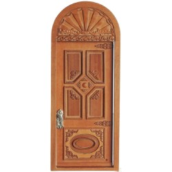 Dolls House Victorian External Carved Door JBM Walnut Builders Accessory 1:12