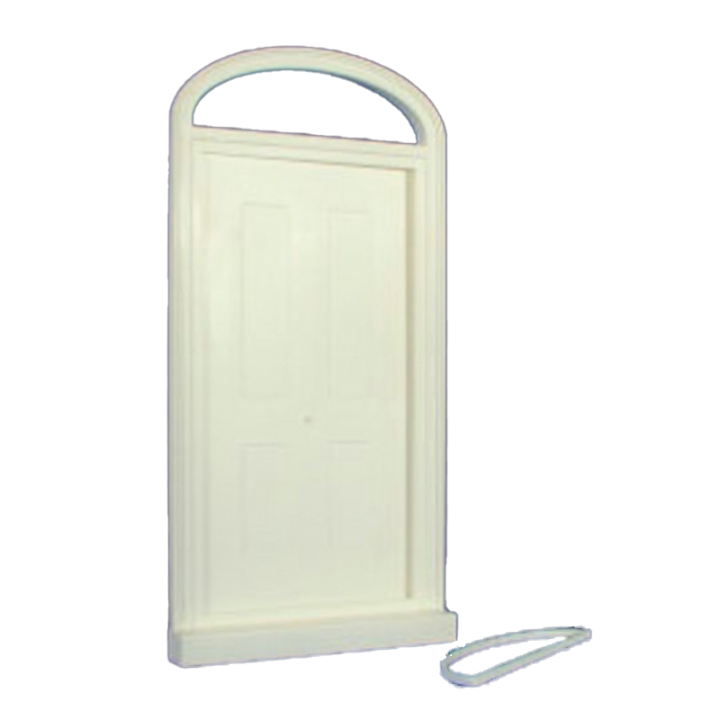 Dolls House Large Victorian Front Door White Plastic External Oval Fanlight 1:12